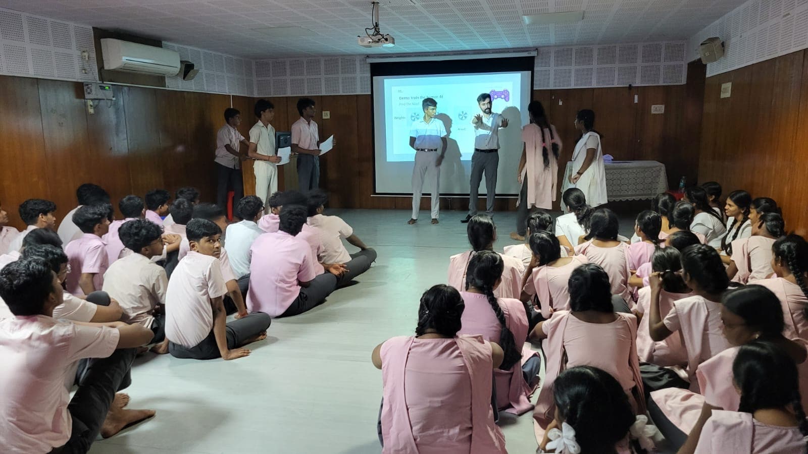 Students taking part in an interactive AI session at KRRM